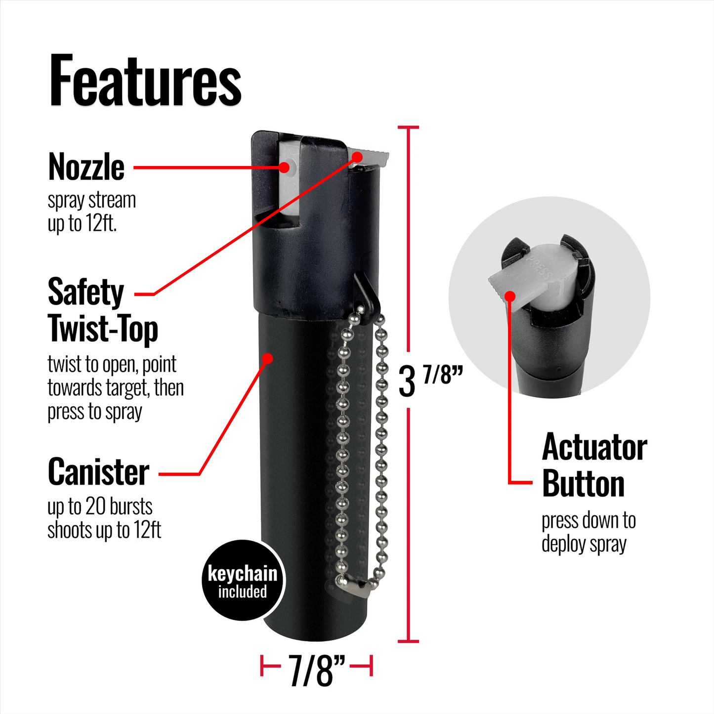 OEM OC Pepper Spray Personal Self Defense ANGLE GUARDIAN